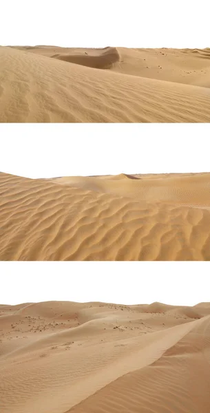 Collage Con Foto Dune Sabbia Calda — Foto Stock