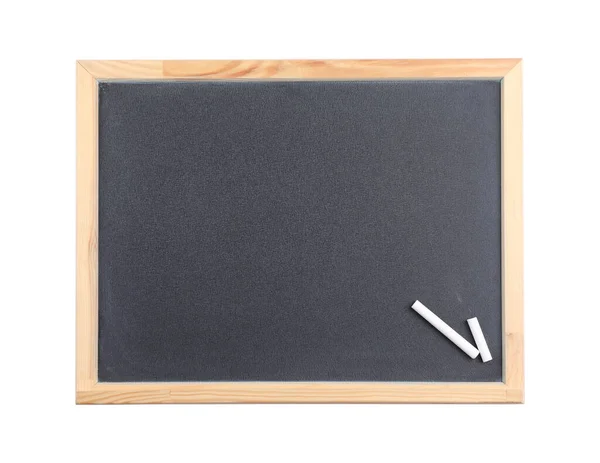 Leere Tafel Mit Kreide Isoliert Auf Weiß Draufsicht Raum Für — Stockfoto