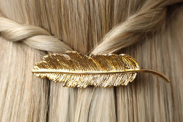 Жінка Красивим Золотим Волоссям Крупним Планом — стокове фото
