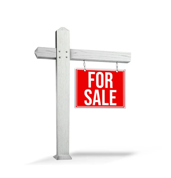 Real Estate Sign Phrase Sale White Background — Stock Photo, Image