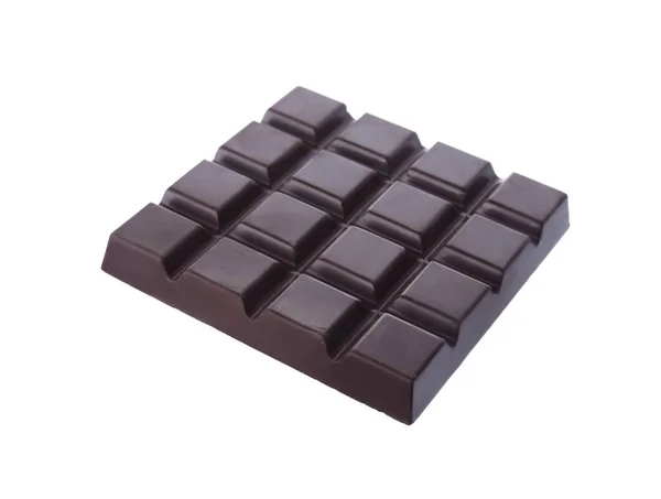 Gustosa Barretta Cioccolato Fondente Isolata Bianco — Foto Stock