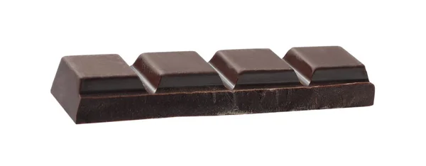 Pedaço Chocolate Escuro Delicioso Isolado Branco — Fotografia de Stock