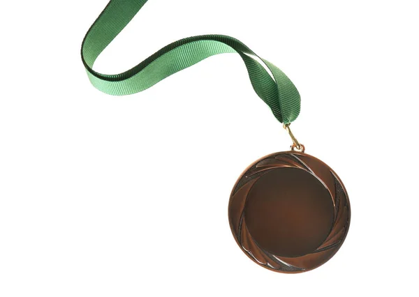 Bronzen Medaille Geïsoleerd Wit Ruimte Voor Ontwerp — Stockfoto