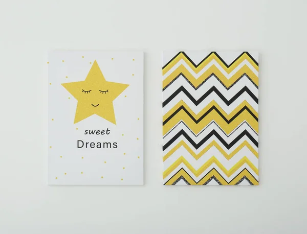 Adorables Imágenes Patrón Zigzag Estrella Con Palabras Sueños Dulce Pared —  Fotos de Stock