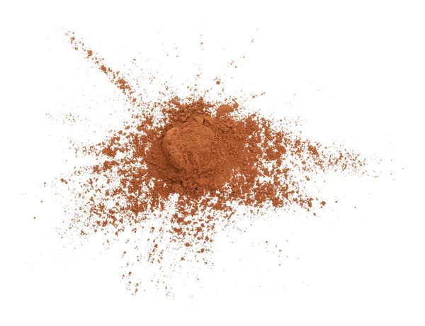 Brown Cocoa Powder White Background Top View — Stock Photo, Image