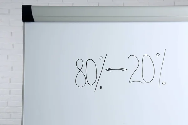 Flip Chart Tábla Szabály Képviselete Közelkép Közelkép Pareto Elv — Stock Fotó