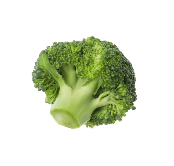 Pièce Brocoli Vert Frais Isolé Sur Blanc — Photo