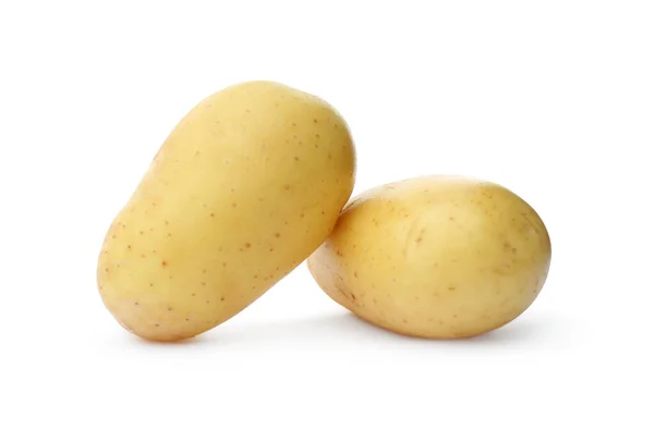 Νωπές Ακατέργαστες Βιολογικές Πατάτες Απομονωμένες Λευκό — Φωτογραφία Αρχείου