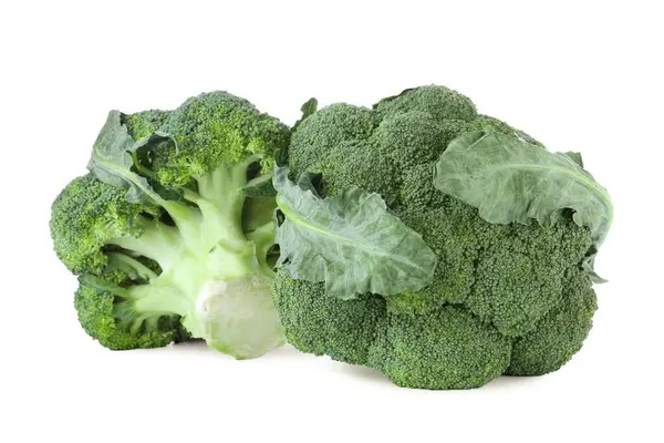 Verse Groene Broccoli Geïsoleerd Wit Biologisch Voedsel — Stockfoto