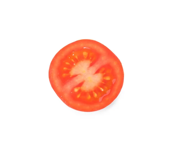 Kawałek Smacznego Surowego Pomidora Izolowanego Białym — Zdjęcie stockowe