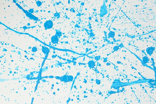Pintura Azul Espirra Sobre Tela Branca Como Fundo Arte Criatividade — Fotografia de Stock