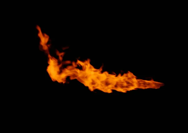 Beautiful Bright Fire Flames Black Background — Stock Photo, Image
