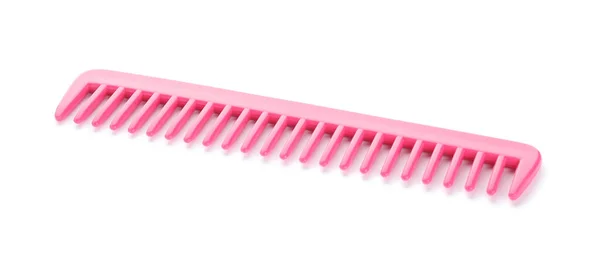 Nieuwe Roze Haarkam Geïsoleerd Wit — Stockfoto