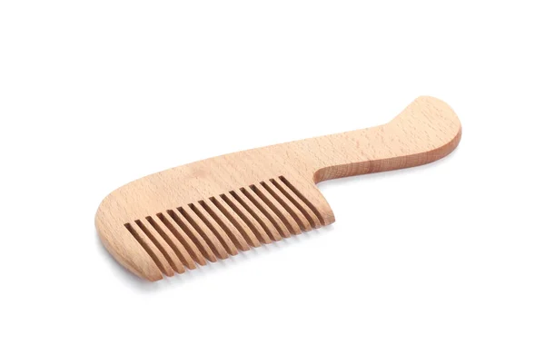 New Wooden Hair Comb Isolated White — Stock Photo, Image