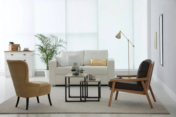 Salón Interior Con Muebles Elegantes Idea Para Diseño —  Fotos de Stock