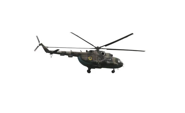 Армійський Вертоліт Ізольовано Білому Військова Техніка — стокове фото