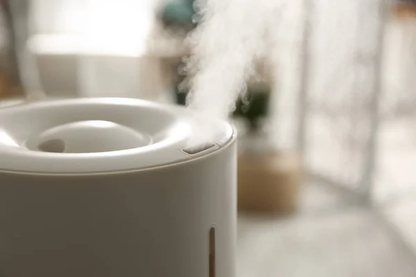Modern Humidifier Indoors Closeup Space Text — Stock Photo, Image