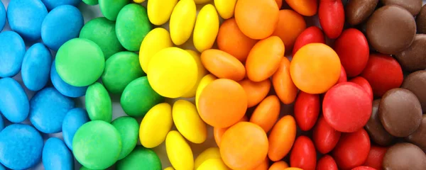 Arka Plan Olarak Birçok Renkli Şeker Üst Görünüm Pankart Tasarımı — Stok fotoğraf
