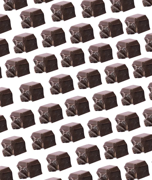 Набір Шматочками Смачного Шоколаду Білому Тлі — стокове фото
