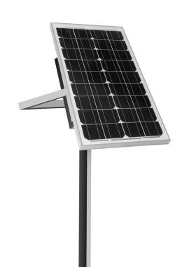 Modern güneş paneli beyaza izole edilmiş. Alternatif enerji kaynağı 