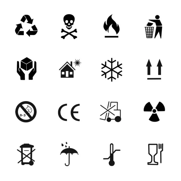 Illustration Verschiedener Verpackungssymbole Auf Weißem Hintergrund — Stockfoto