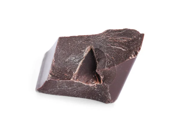 Beyaz Üzerine Izole Edilmiş Bir Parça Siyah Çikolata — Stok fotoğraf