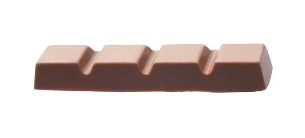 Pedaço Chocolate Com Leite Delicioso Isolado Branco — Fotografia de Stock