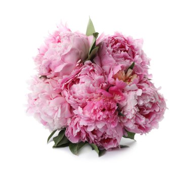 Beyaz arka planda bir buket güzel şakayık