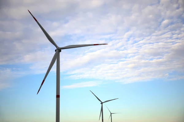 Des Éoliennes Contre Ciel Magnifique Source Énergie Alternative — Photo