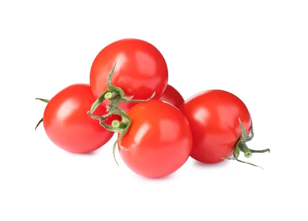 Sabrosos Tomates Crudos Frescos Aislados Blanco — Foto de Stock