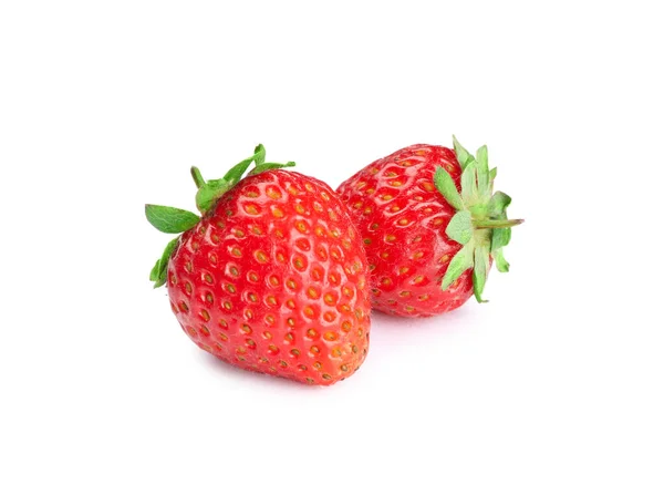 Fresas Rojas Maduras Frescas Aisladas Blanco — Foto de Stock