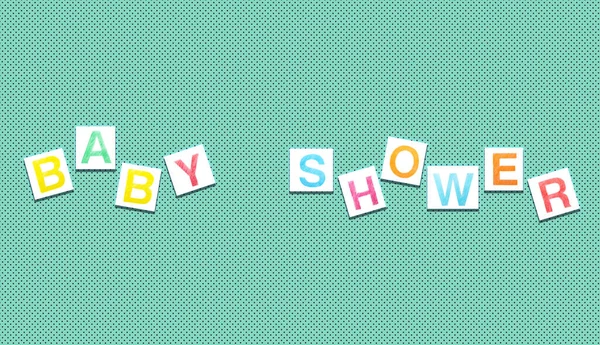 Phrase Baby Shower Бумаги Зеленом Фоне — стоковое фото