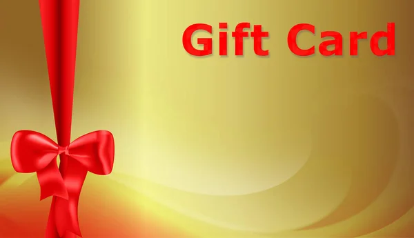 Illustration Gift Card Bow Ribbon — Stock Photo, Image