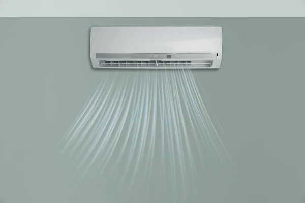 Moderne Airconditioner Kleur Muur Binnen — Stockfoto