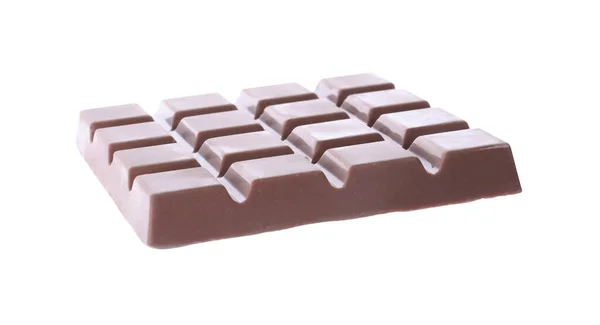 Sabrosa Barra Chocolate Con Leche Aislada Blanco — Foto de Stock