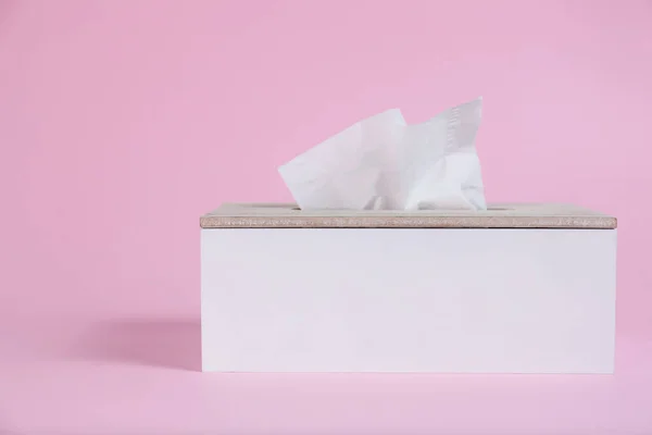 Holder Paper Tissues Pink Background — Stock Photo, Image