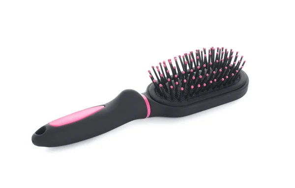 Nouvelle Brosse Cheveux Moderne Isolée Sur Blanc — Photo