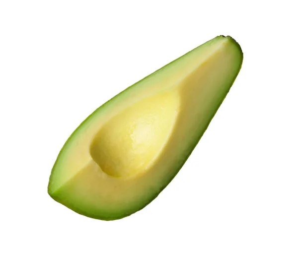 Scheibe Reife Avocado Isoliert Auf Weiß — Stockfoto