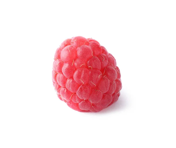 Délicieuse Framboise Mûre Sucrée Isolée Sur Blanc — Photo