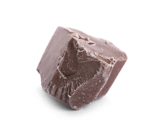 Kousek Mléčné Čokolády Izolovaný Bílém — Stock fotografie