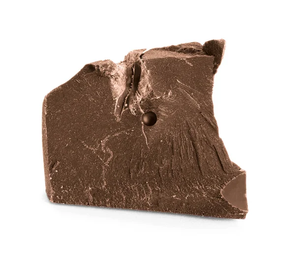 Pedazo Chocolate Negro Aislado Blanco — Foto de Stock
