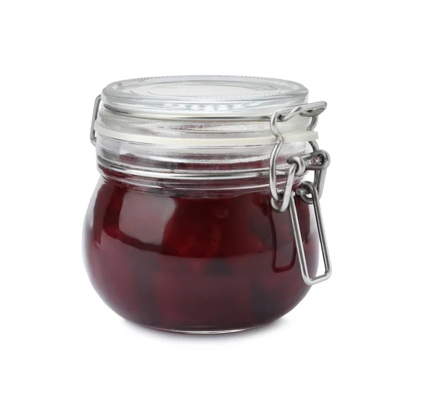 Pickled Beets Jar Isolated White — Stock Photo, Image