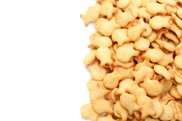 Delicious Crispy Crackers Ikan Mas Pada Latar Belakang Putih Top — Stok Foto