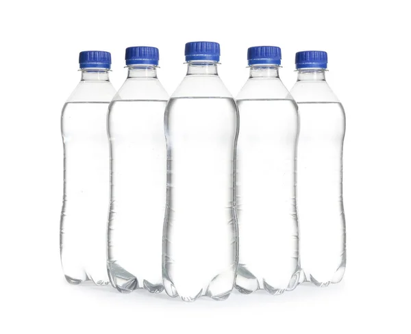 白底纯净水塑料瓶 — 图库照片