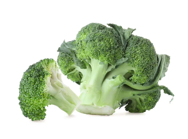 Färsk Grön Broccoli Isolerad Vitt Ekologiska Livsmedel — Stockfoto