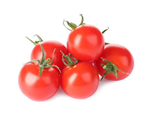 Smakrika Färska Råa Tomater Isolerade Vitt — Stockfoto