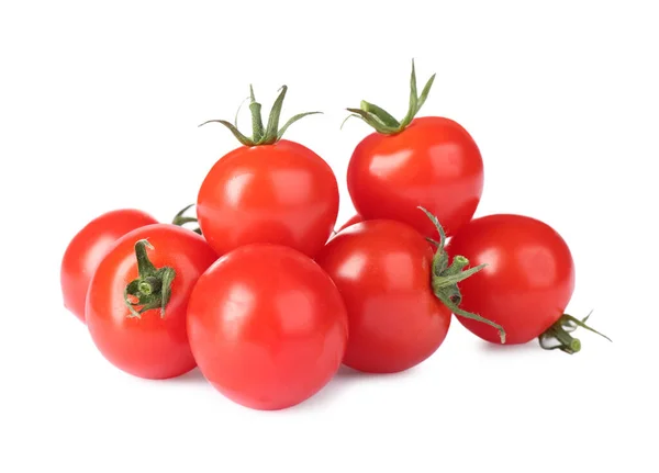 Leckere Frische Rohe Tomaten Isoliert Auf Weiß — Stockfoto