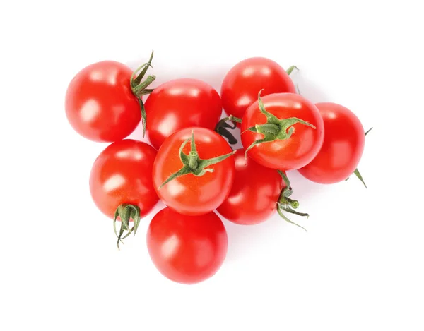 白で隔離されたおいしい新鮮な生トマト トップビュー — ストック写真