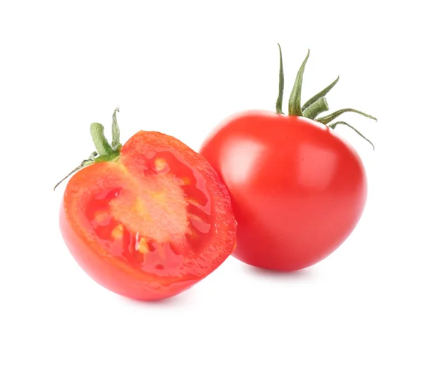 白で隔離されたおいしい新鮮な生トマト — ストック写真