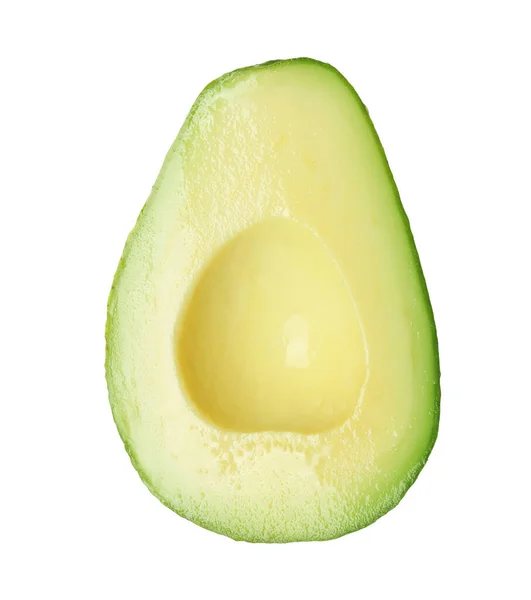 Metà Avocado Maturo Isolato Bianco — Foto Stock